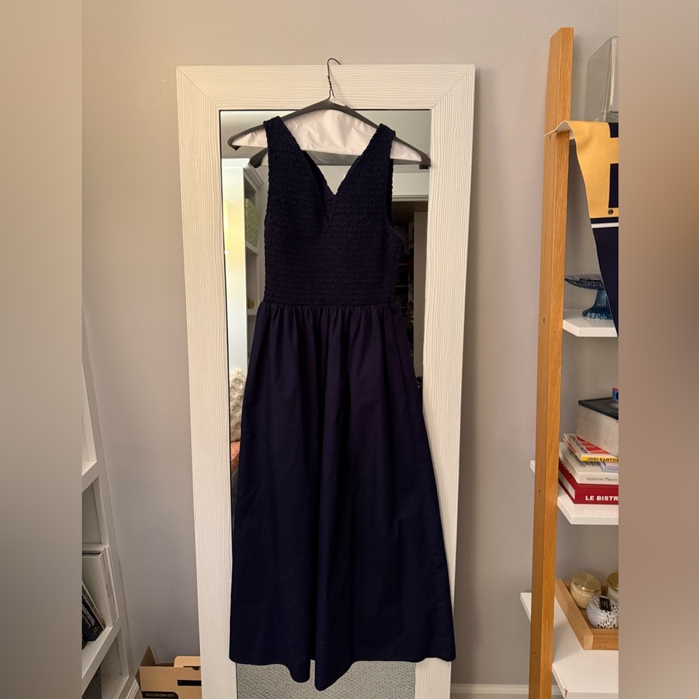 Marea Navy V‑Neck Maxi Dress